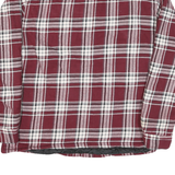 RK BRAND Mens Maroon & White Checked Cotton Blend Button Jacket M Casual