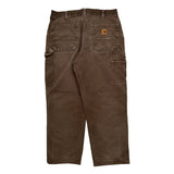 Carhartt Double Knee Carpenter Trousers - 34W 30L Brown Cotton
