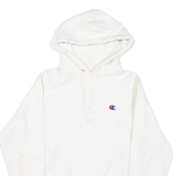 CHAMPION Mens White Pullover Hoodie S Cotton Blend Casual Comfortable