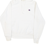 CHAMPION Mens White Pullover Hoodie S Cotton Blend Casual Comfortable