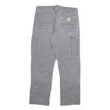CARHARTT Mens Cotton Blend Grey Relaxed Fit Straight Leg Trousers W32 L27