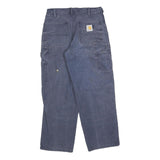 CARHARTT Mens Cotton Blend Blue Regular Straight Trousers W31 L27 Workwear