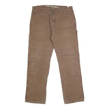DICKIES Mens Regular Fit Brown Denim Workwear Jeans W36 L35 Durable Zip Closure