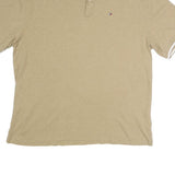 TOMMY HILFIGER Mens Beige Polo Shirt 2XL Cotton Classic Fit Short Sleeve