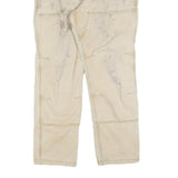 CARHARTT Mens Jeans Beige Relaxed Straight W38 L32 Workwear Cotton Blend Zip
