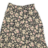 CLIO Womens Black Floral Print Midi Woven Skirt XS Summer Casual Lightweight