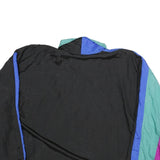 GOOLA GANG Mens Black & Blue & Green & Purple Colorblock Jacket L Nylon Zip