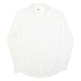 LEE COOPER Mens White Slim Fit Cotton Blend Shirt L Classic Long Sleeve Button