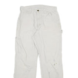 CARHARTT Mens Cotton Blend White Relaxed Straight Trousers W32 L32 Workwear