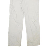 CARHARTT Mens Cotton Blend White Relaxed Straight Trousers W32 L32 Workwear