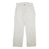 CARHARTT Mens Cotton Blend White Relaxed Straight Trousers W32 L32 Workwear