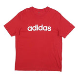 ADIDAS Mens Red Logo Graphic T-Shirt L Short Sleeve Crew Neck Casual Sportswear