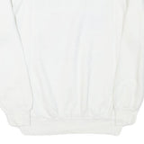 Mens White Crew Neck Sweatshirt God Bless America Graphic Cotton Blend L