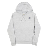 CARHARTT Womens Grey Hoodie M Carhartt Logo Print Cotton Pullover