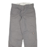 DICKIES Mens Cotton Blend Grey Regular Fit Straight Leg Trousers W30 L29