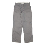 DICKIES Mens Cotton Blend Grey Regular Fit Straight Leg Trousers W30 L29