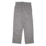 DICKIES Mens Cotton Blend Grey Regular Fit Straight Leg Trousers W30 L29