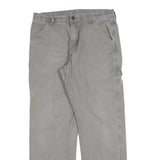DICKIES Mens Cotton Blend Grey Regular Straight Trousers W32 L30 Workwear Casual