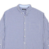 NAUTICA Mens Blue Check Shirt XL Cotton Blend Classic Fit Casual Button Down