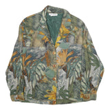 SHARON ANTHONY Womens Green Rayon Button Jacket UK 20 Abstract Floral Print