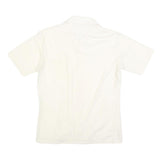 HALEMAN Mens Cream Shirt Cotton Blend M Button Front Casual Style