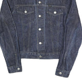INDUSTRIAL DENIM Mens Blue Button Cotton Blend Denim Jacket M Plain Classic Fit