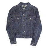 INDUSTRIAL DENIM Mens Blue Button Cotton Blend Denim Jacket M Plain Classic Fit