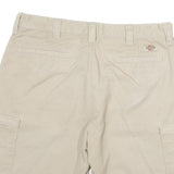 DICKIES Mens Shorts Beige Cargo Cotton Blend XL W34 Workwear Durable