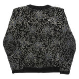 YESSICA Womens Black & Silver Floral Pattern Button Jacket M Polyester Velvet