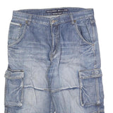 JEANS WEAR Mens Blue Denim Cargo Shorts M W34 Casual Cotton Blend