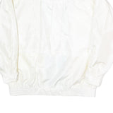 NEYELLE Womens White & Aqua Zip Jacket L Polyester Blend Lightweight Casual