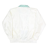 NEYELLE Womens White & Aqua Zip Jacket L Polyester Blend Lightweight Casual