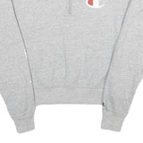 CHAMPION Womens Grey Half Zip S Cotton Blend Casual Sweatshirt