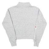 CHAMPION Womens Grey Half Zip S Cotton Blend Casual Sweatshirt