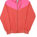 NIKE Womens Pink & Red Sportswear Zip Jacket S Polyester Blend Hooded Casual