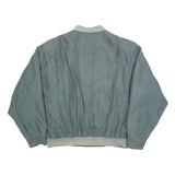 LET'S GO Mens Green Silk Bomber XL Jacket Plain Zip Pocketed
