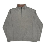 Polo Logo Ralph Lauren 1/4 Zip - XL Gray Cotton