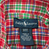 Age 2 Ralph Lauren Checked Short Sleeve Shirt - 2XS Multicoloured Cotton