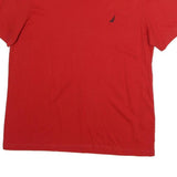 NAUTICA Mens Red Crew Neck Short Sleeve T-Shirt M Cotton Classic Logo