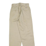 DICKIES Mens Cotton Blend Beige Regular Straight Leg Trousers W26 L32 Workwear