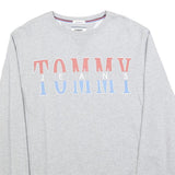 TOMMY JEANS Mens Grey Cotton Blend Crew Neck M Sweatshirt Logo Print Casual