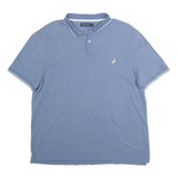 NAUTICA Mens Blue Short Sleeve Plain XL Cotton Polo Shirt Classic Fit