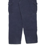 CARHARTT Mens Navy Blue Regular Fit Straight Trousers W40 L34 Cotton Blend Zip