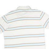 TOMMY HILFIGER Mens White & Blue Striped Short Sleeve Polo Shirt XL Classic Fit