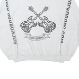 COTTON DELUXE Mens White Rockdrops Crew Neck L Sweatshirt Graphic Print