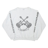 COTTON DELUXE Mens White Rockdrops Crew Neck L Sweatshirt Graphic Print
