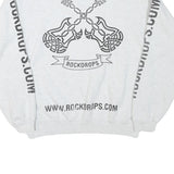 COTTON DELUXE Mens White Rockdrops Crew Neck L Sweatshirt Graphic Print