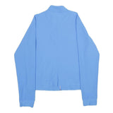 NIKE Womens Blue Zip Jacket M Polyester Blend Plain Stylish Sportswear Active