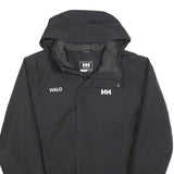 HELLY HANSEN Mens Black Outdoor Jacket S Polyester Zip Hooded Plain