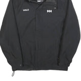 HELLY HANSEN Mens Black Outdoor Jacket S Polyester Zip Hooded Plain